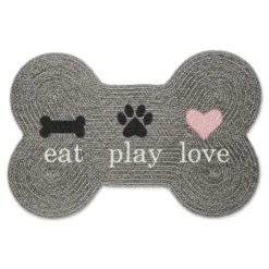 Eat Play Love Bone-Shaped Pet Bowl Mat-Kirkland's Home New