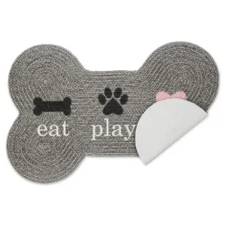 Eat Play Love Bone-Shaped Pet Bowl Mat-Kirkland's Home New