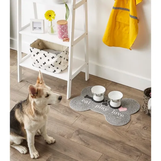 Eat Play Love Bone-Shaped Pet Bowl Mat-Kirkland's Home New