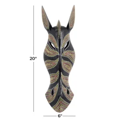 Ebony Dot Art Zebra Mask Wall Sculpture-Kirkland's Home Cheap
