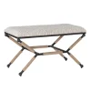 Eclectic Black And White Striped X Frame Bench-Kirkland's Home Cheap