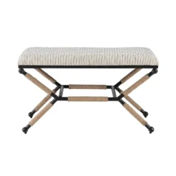 Eclectic Black And White Striped X Frame Bench-Kirkland's Home Cheap