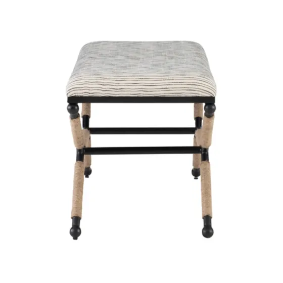 Eclectic Black And White Striped X Frame Bench-Kirkland's Home Cheap