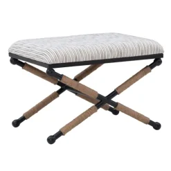 Eclectic Black And White Striped X Frame Stool-Kirkland's Home Cheap