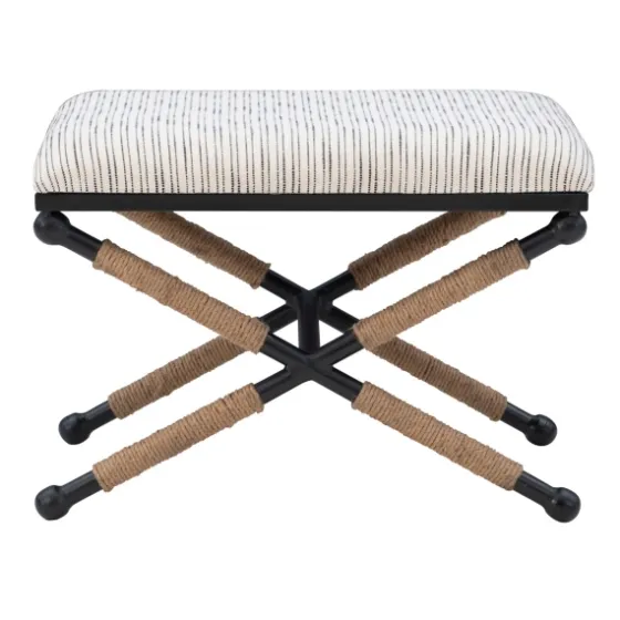 Eclectic Black And White Striped X Frame Stool-Kirkland's Home Cheap