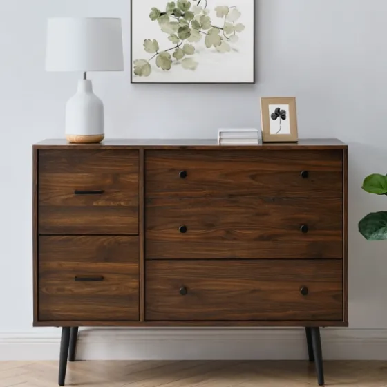 Eden Dark Walnut Tapered Legs Dresser-Kirkland's Home Clearance