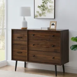 Eden Dark Walnut Tapered Legs Dresser-Kirkland's Home Clearance