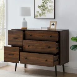 Eden Dark Walnut Tapered Legs Dresser-Kirkland's Home Clearance