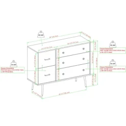 Eden Dark Walnut Tapered Legs Dresser-Kirkland's Home Clearance