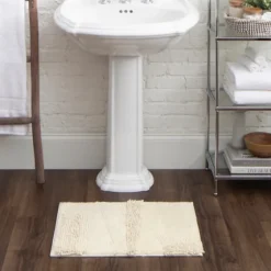 Eggshell Asymmetrical Cotton Bath Mat, 24 In.-Kirkland's Home Discount