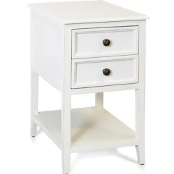 Eggshell Slim Side Table With Shelf-Kirkland's Home Fashion
