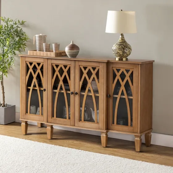 Eleanora Acorn Wood 4-Door Sideboard-Kirkland's Home Cheap