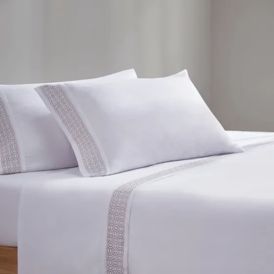 Elegant Geo Hem Microfiber 4-Pc. King Sheet Set-Kirkland's Home Flash Sale