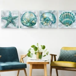 Elegant Shells Canvas Art Prints, Set Of 4-Kirkland's Home Shop