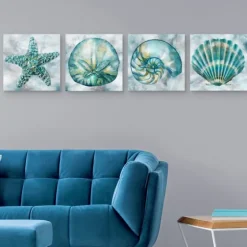 Elegant Shells Canvas Art Prints, Set Of 4-Kirkland's Home Shop