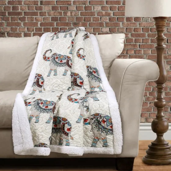 Elephant Sherpa Throw Blanket-Kirkland's Home Fashion