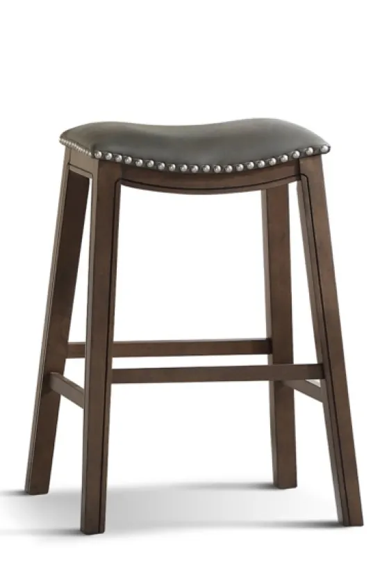 Ella Saddle Bar Stool With Nailhead Trim-Kirkland's Home Flash Sale