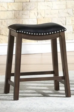 Ella Saddle Counter Stool With Nailhead Trim-Kirkland's Home Flash Sale