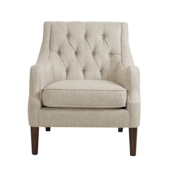 Elle Tufted Cream Accent Chair-Kirkland's Home Clearance