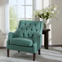 Elle Tufted Teal Accent Chair-Kirkland's Home Best Sale