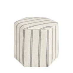 Ellen Stripe Martha Stewart Hexagon Ottoman-Kirkland's Home Clearance
