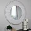 Ellison Shiplap Round Wood Wall Mirror-Kirkland's Home Outlet