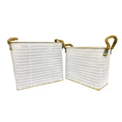 Embossed Metal Bins, Set Of 2-Kirkland's Home Online
