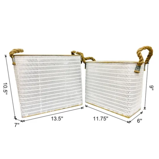 Embossed Metal Bins, Set Of 2-Kirkland's Home Online