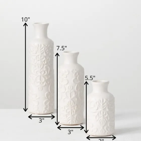 Embossed Scrolling 3-Pc. Vase Set-Kirkland's Home Sale