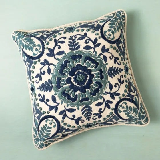 Embroidered Rope Edge French Claudia Pillow-Kirkland's Home Sale