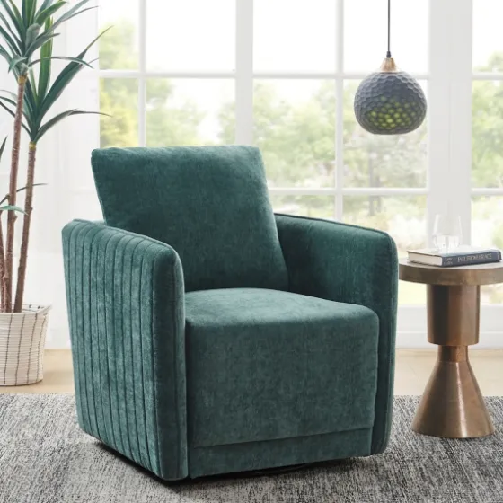 Emerald Textured Arm Swivel Accent Chair-Kirkland's Home Fashion