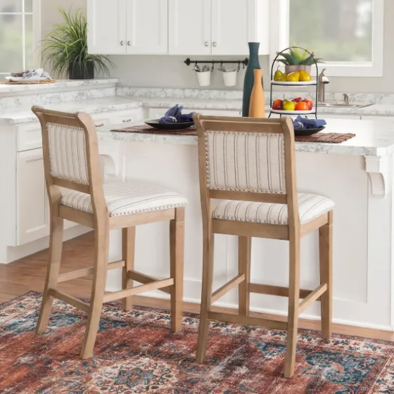 Emma Gray Counter Stool With Nailhead Trim-Kirkland's Home Store