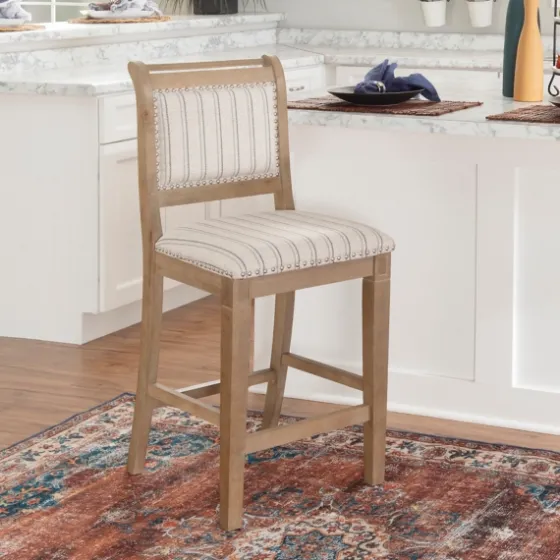 Emma Gray Counter Stool With Nailhead Trim-Kirkland's Home Store