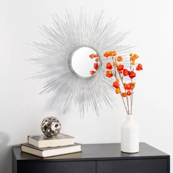 Emme Silver Sunburst Wall Mirror-Kirkland's Home Discount