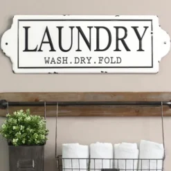 Enamel Laundry Wash Dry Fold Wall Plaque-Kirkland's Home Best
