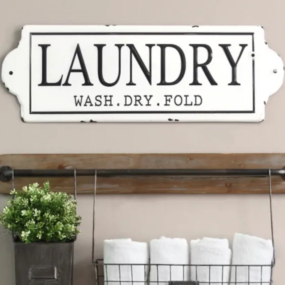 Enamel Laundry Wash Dry Fold Wall Plaque-Kirkland's Home Best