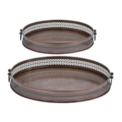 Engraved Metal Mandala Trays, Set Of 2-Kirkland's Home Online
