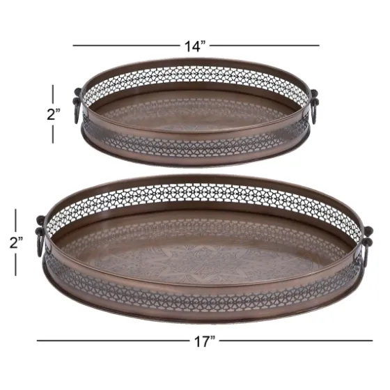 Engraved Metal Mandala Trays, Set Of 2-Kirkland's Home Online
