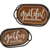 Engraved Wood And Metal Harvest Trays, Set Of 2-Kirkland's Home Outlet