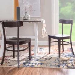 Espresso Curved Plank 2-Pc. Accent Chair Set-Kirkland's Home Sale