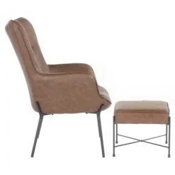 Espresso Faux Leather 2-Pc. Chair And Ottoman Set-Kirkland's Home Sale