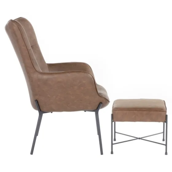 Espresso Faux Leather 2-Pc. Chair And Ottoman Set-Kirkland's Home Sale