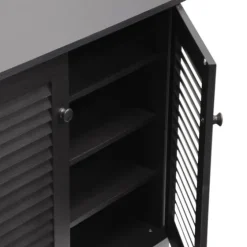 Espresso Shutter Door Wooden Cabinet-Kirkland's Home Online