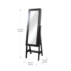 Espresso Wood Mirror Armoire-Kirkland's Home Cheap