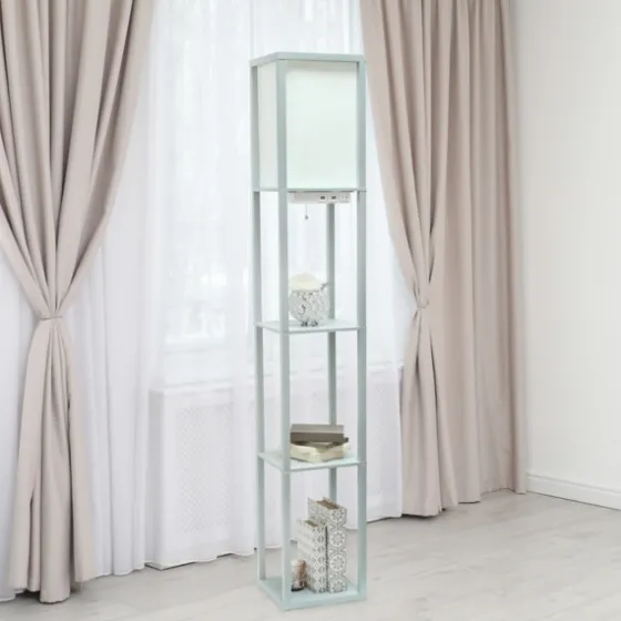 Etagere Shelf Charging Floor Lamp-Kirkland's Home Flash Sale