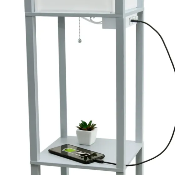 Etagere Shelf Charging Floor Lamp-Kirkland's Home Flash Sale