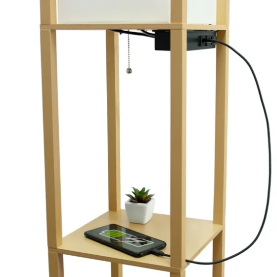 Etagere Shelf Charging Floor Lamp-Kirkland's Home Cheap