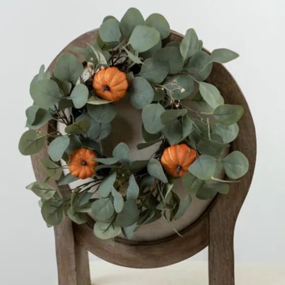 Eucalyptus And Baby'S Breath Pumpkin Mini Wreath-Kirkland's Home Outlet