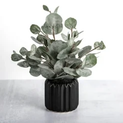 Eucalyptus Arrangement In Black Planter-Kirkland's Home Flash Sale