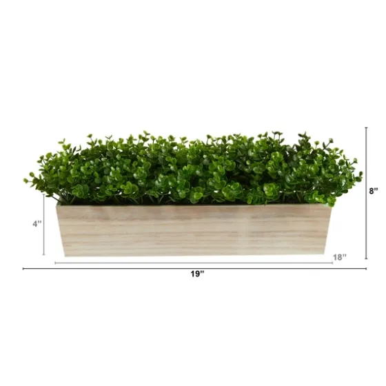Eucalyptus Arrangement In Wide Wooden Planter-Kirkland's Home Discount